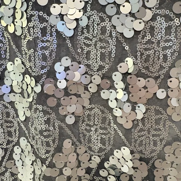 Silver Sequin Lace Scarf - Picture 2 of 3